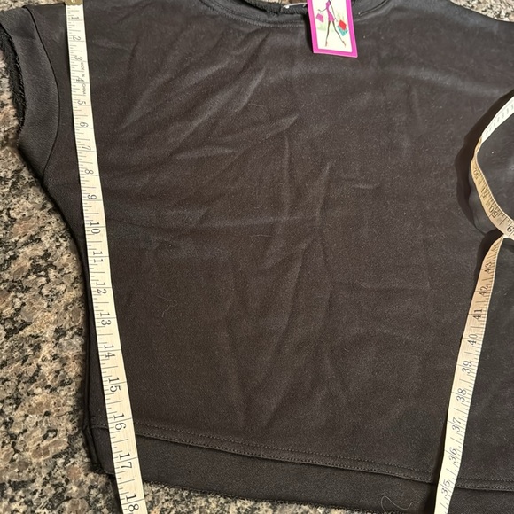 Bear Dance black distressed sleeveless sweatshirts NWT S - Picture 10 of 11